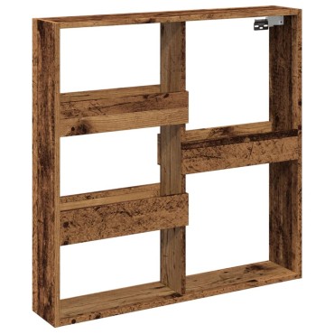vidaXL Ντουλάπι Τοίχου Όψη Παλαιού Ξύλου 80x15x80cm Επεξ. Ξύλο 1 τεμ.
