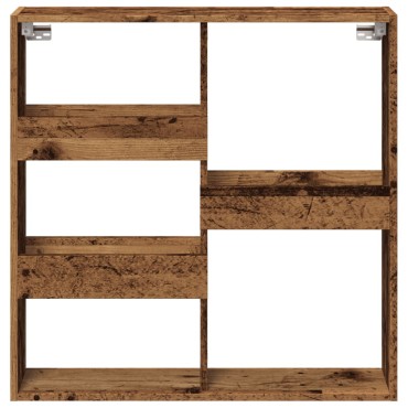 vidaXL Ντουλάπι Τοίχου Όψη Παλαιού Ξύλου 80x15x80cm Επεξ. Ξύλο 1 τεμ.