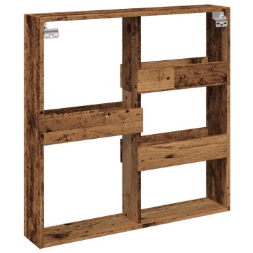 vidaXL Ντουλάπι Τοίχου Όψη Παλαιού Ξύλου 80x15x80cm Επεξ. Ξύλο 1 τεμ.
