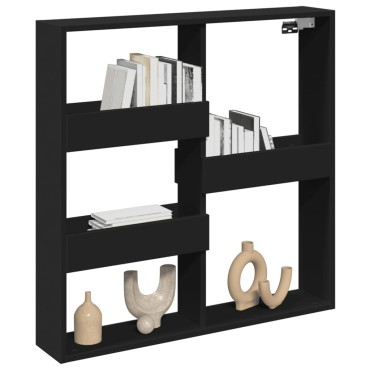 vidaXL Ντουλάπι Τοίχου Μαύρο 80x15x80cm από Επεξεργασμένο Ξύλο 1 τεμ.