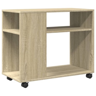 vidaXL Βοηθητικό Τραπέζι με Ρόδες Sonoma Δρυς 70x35x60cm Επεξ. Ξύλο 1 τεμ.