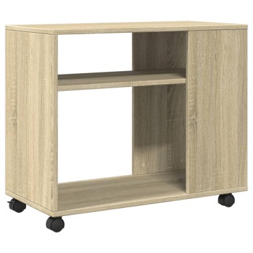 vidaXL Βοηθητικό Τραπέζι με Ρόδες Sonoma Δρυς 70x35x60cm Επεξ. Ξύλο 1 τεμ.