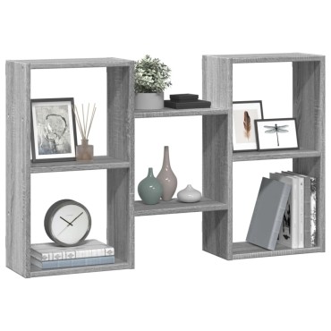 vidaXL Ραφιέρα Τοίχου Γκρι Sonoma 96x18x60cm Επεξεργασμένο Ξύλο 1 τεμ.
