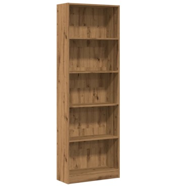 vidaXL Βιβλιοθήκη Αρτισιανή Δρυς 60x24x176cm από Επεξεργασμένο Ξύλο 1 τεμ.