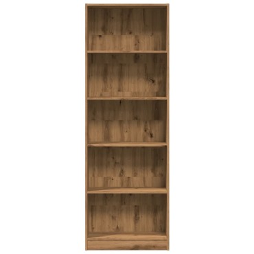 vidaXL Βιβλιοθήκη Αρτισιανή Δρυς 60x24x176cm από Επεξεργασμένο Ξύλο 1 τεμ.