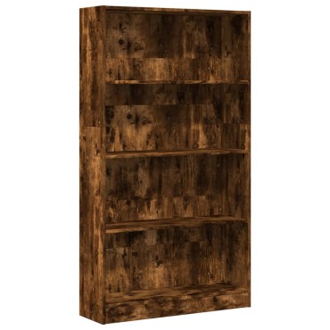 vidaXL Βιβλιοθήκη Καπνιστή Δρυς 80x24x143cm από Επεξεργασμένο Ξύλο 1 τεμ.