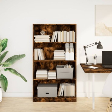 vidaXL Βιβλιοθήκη Καπνιστή Δρυς 80x24x143cm από Επεξεργασμένο Ξύλο 1 τεμ.