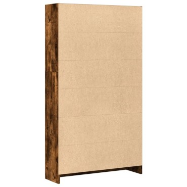 vidaXL Βιβλιοθήκη Καπνιστή Δρυς 80x24x143cm από Επεξεργασμένο Ξύλο 1 τεμ.