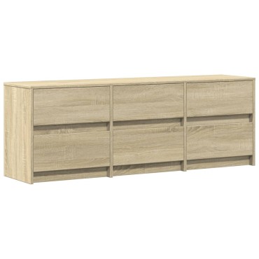 vidaXL Έπιπλο Τηλεόρασης με LED Sonoma Δρυς 140x34x50cm Επεξ. Ξύλο