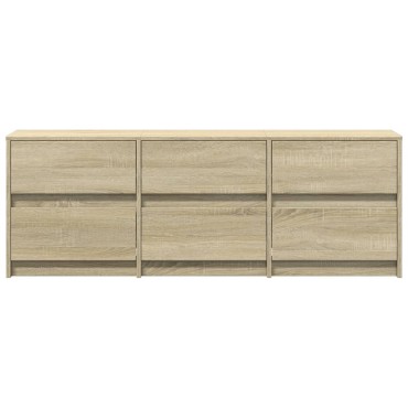 vidaXL Έπιπλο Τηλεόρασης με LED Sonoma Δρυς 140x34x50cm Επεξ. Ξύλο