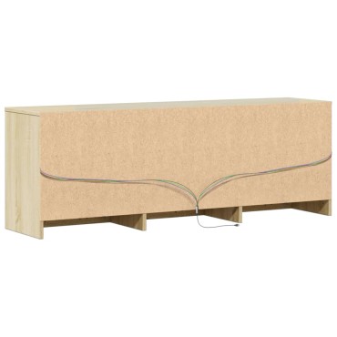vidaXL Έπιπλο Τηλεόρασης με LED Sonoma Δρυς 140x34x50cm Επεξ. Ξύλο
