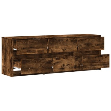 vidaXL Έπιπλο Τηλεόρασης με LED Καπνιστή Δρυς 140x34x50cm Επεξ. Ξύλο