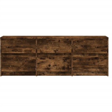 vidaXL Έπιπλο Τηλεόρασης με LED Καπνιστή Δρυς 140x34x50cm Επεξ. Ξύλο