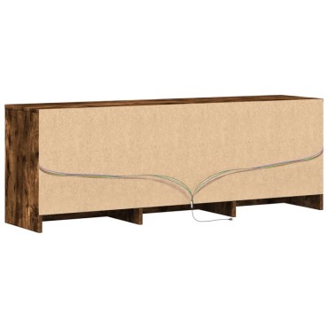 vidaXL Έπιπλο Τηλεόρασης με LED Καπνιστή Δρυς 140x34x50cm Επεξ. Ξύλο