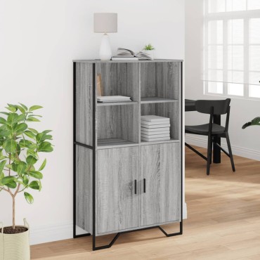 vidaXL Ντουλάπι Γκρι Sonoma 79,5x35,5x137,5cm Επεξεργασμένο Ξύλο 1 τεμ.