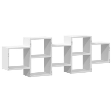 vidaXL Ραφιέρα Τοίχου Λευκό 129x18x42cm από Επεξεργασμένο Ξύλο 1 τεμ.