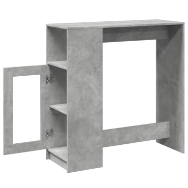 vidaXL Τραπέζι Μπαρ με Ράφια Γκρι Σκυρ. 101x40x103,5cm Επεξεργ. Ξύλο 1 τεμ.