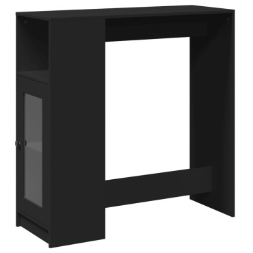 vidaXL Τραπέζι Μπαρ με Ράφια Μαύρο 101x40x103,5cm Επεξεργ. Ξύλο 1 τεμ.