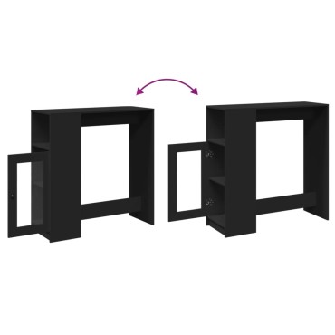 vidaXL Τραπέζι Μπαρ με Ράφια Μαύρο 101x40x103,5cm Επεξεργ. Ξύλο 1 τεμ.