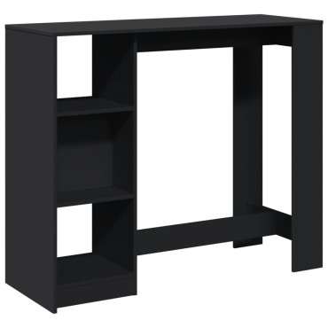 vidaXL Τραπέζι Κονσόλα με Ράφι Μαύρο 124x46x103,5cm Επεξεργ. Ξύλο 1 τεμ.
