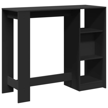 vidaXL Τραπέζι Κονσόλα με Ράφι Μαύρο 124x46x103,5cm Επεξεργ. Ξύλο 1 τεμ.