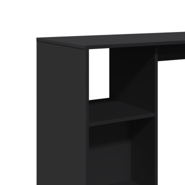 vidaXL Τραπέζι Κονσόλα με Ράφι Μαύρο 124x46x103,5cm Επεξεργ. Ξύλο 1 τεμ.
