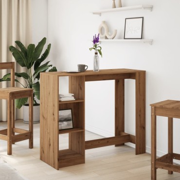 vidaXL Τραπέζι Κονσόλα με Ράφι Καφέ Δρυς 124x46x103,5cm Επεξεργ. Ξύλο 1 τεμ.