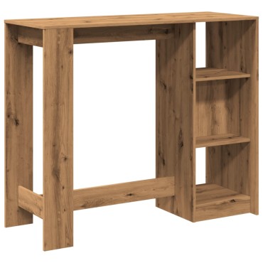 vidaXL Τραπέζι Κονσόλα με Ράφι Καφέ Δρυς 124x46x103,5cm Επεξεργ. Ξύλο 1 τεμ.