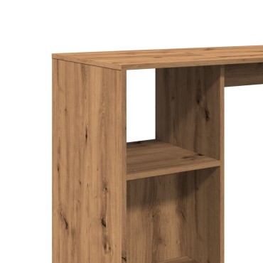 vidaXL Τραπέζι Κονσόλα με Ράφι Καφέ Δρυς 124x46x103,5cm Επεξεργ. Ξύλο 1 τεμ.