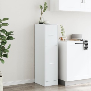 vidaXL Συρταριέρα Γενικής Χρήσης Λευκή 30x41x118cm Επεξ. Ξύλο 1 τεμ.