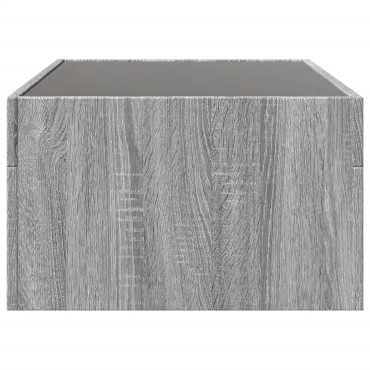 vidaXL Τραπεζάκι Σαλονιού Άπειρο Φως LED Γκρι Sonoma 90x50x30cm 1 τεμ.