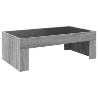 vidaXL Τραπεζάκι Σαλονιού Άπειρο Φως LED Γκρι Sonoma 90x50x30cm 1 τεμ.
