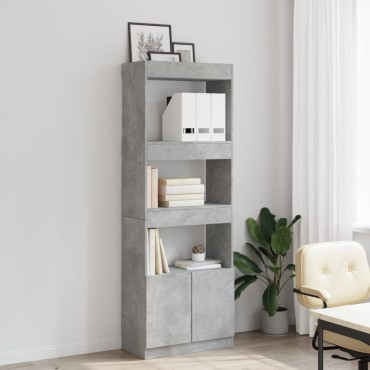 vidaXL Ντουλάπι Γκρι Σκυρ. 63x33x180cm από Επεξεργασμένο Ξύλο 1 τεμ.