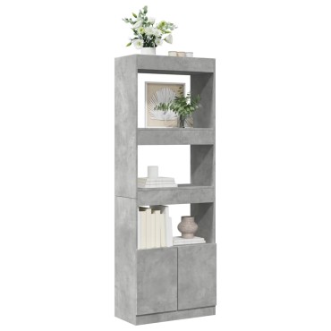 vidaXL Ντουλάπι Γκρι Σκυρ. 63x33x180cm από Επεξεργασμένο Ξύλο 1 τεμ.