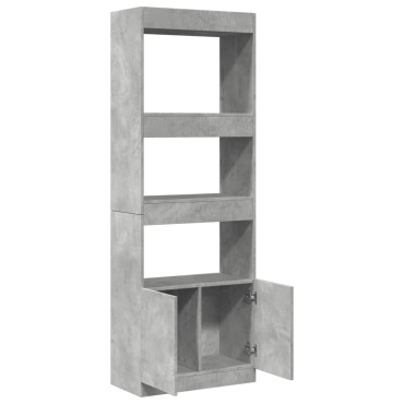 vidaXL Ντουλάπι Γκρι Σκυρ. 63x33x180cm από Επεξεργασμένο Ξύλο 1 τεμ.
