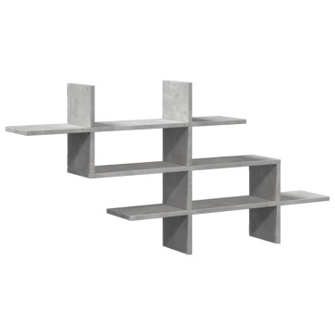 vidaXL Ράφι Τοίχου Γκρι Σκυροδέματος 124,5x18x60,5cm από Επεξ. Ξύλο 1 τεμ.
