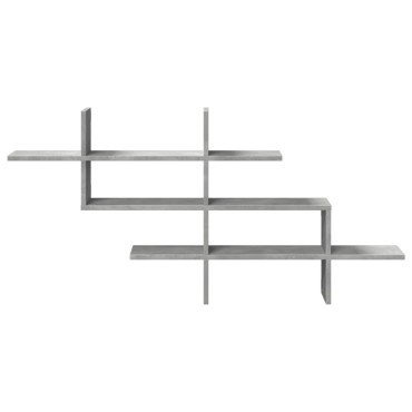 vidaXL Ράφι Τοίχου Γκρι Σκυροδέματος 124,5x18x60,5cm από Επεξ. Ξύλο 1 τεμ.