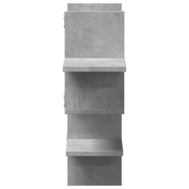 vidaXL Ράφι Τοίχου Γκρι Σκυροδέματος 124,5x18x60,5cm από Επεξ. Ξύλο 1 τεμ.