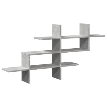 vidaXL Ράφι Τοίχου Γκρι Σκυροδέματος 124,5x18x60,5cm από Επεξ. Ξύλο 1 τεμ.