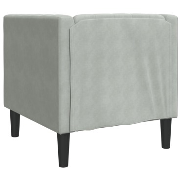 vidaXL Πολυθρόνα Chesterfield Ανοιχτό Γκρι Βελούδινη 71x74,5x70,5cm 1 τεμ. Γωνιακός