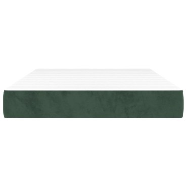 vidaXL Στρώμα με Pocket Springs Σκούρο Πράσινο 120x220x20cm Βελούδινο 1 τεμ. - Μονό