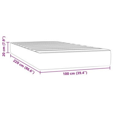 vidaXL Στρώμα με Pocket Springs Μαύρο 100x220x20cm Βελούδινο 1 τεμ. - Μονό