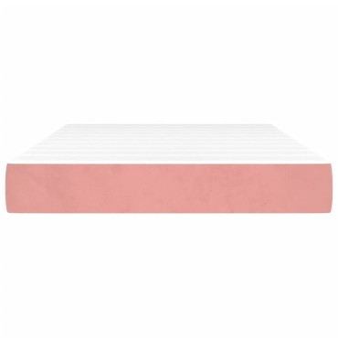 vidaXL Στρώμα με Pocket Springs Ροζ 120x220x20cm Βελούδινο 1 τεμ. - Μονό