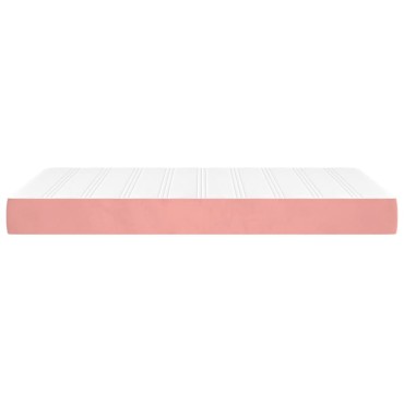 vidaXL Στρώμα με Pocket Springs Ροζ 120x220x20cm Βελούδινο 1 τεμ. - Μονό