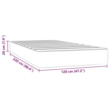 vidaXL Στρώμα με Pocket Springs Ροζ 120x220x20cm Βελούδινο 1 τεμ. - Μονό