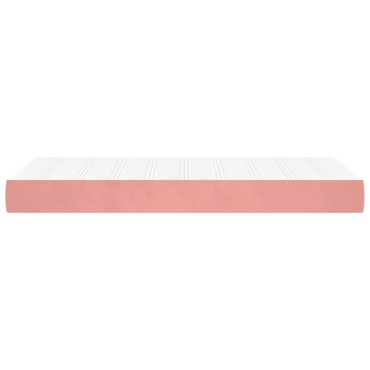 vidaXL Στρώμα με Pocket Springs Ροζ 100x220x20cm Βελούδινο 1 τεμ. - Μονό