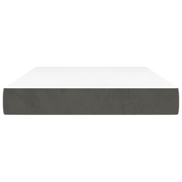 vidaXL Στρώμα με Pocket Springs Σκούρο Γκρι 120x220x20cm Βελούδινο 1 τεμ. - Διπλό
