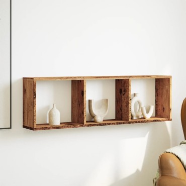 vidaXL Ντουλάπι Τοίχου Όψη Παλαιού Ξύλου 100x16x30cm Επεξ. Ξύλο 1 τεμ.