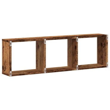 vidaXL Ντουλάπι Τοίχου Όψη Παλαιού Ξύλου 100x16x30cm Επεξ. Ξύλο 1 τεμ.