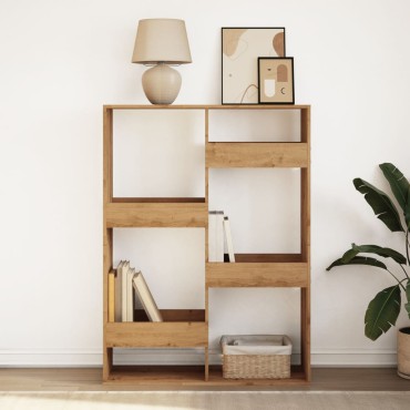vidaXL Βιβλιοθήκη Αρτισιανή Δρυς 100x33x135cm Επεξ. Ξύλο 1 τεμ.